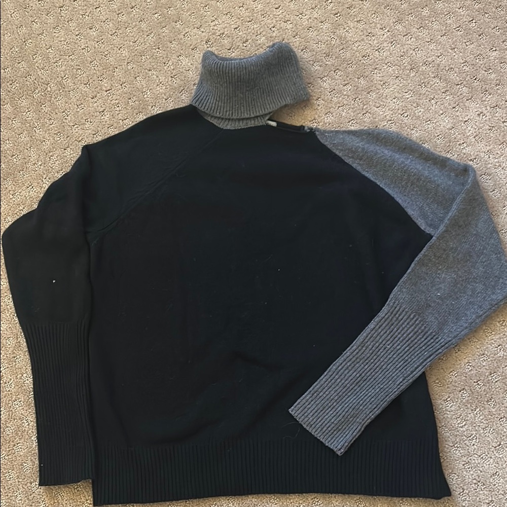 Jamison Black and Gray Turtleneck Sweater w/cutout